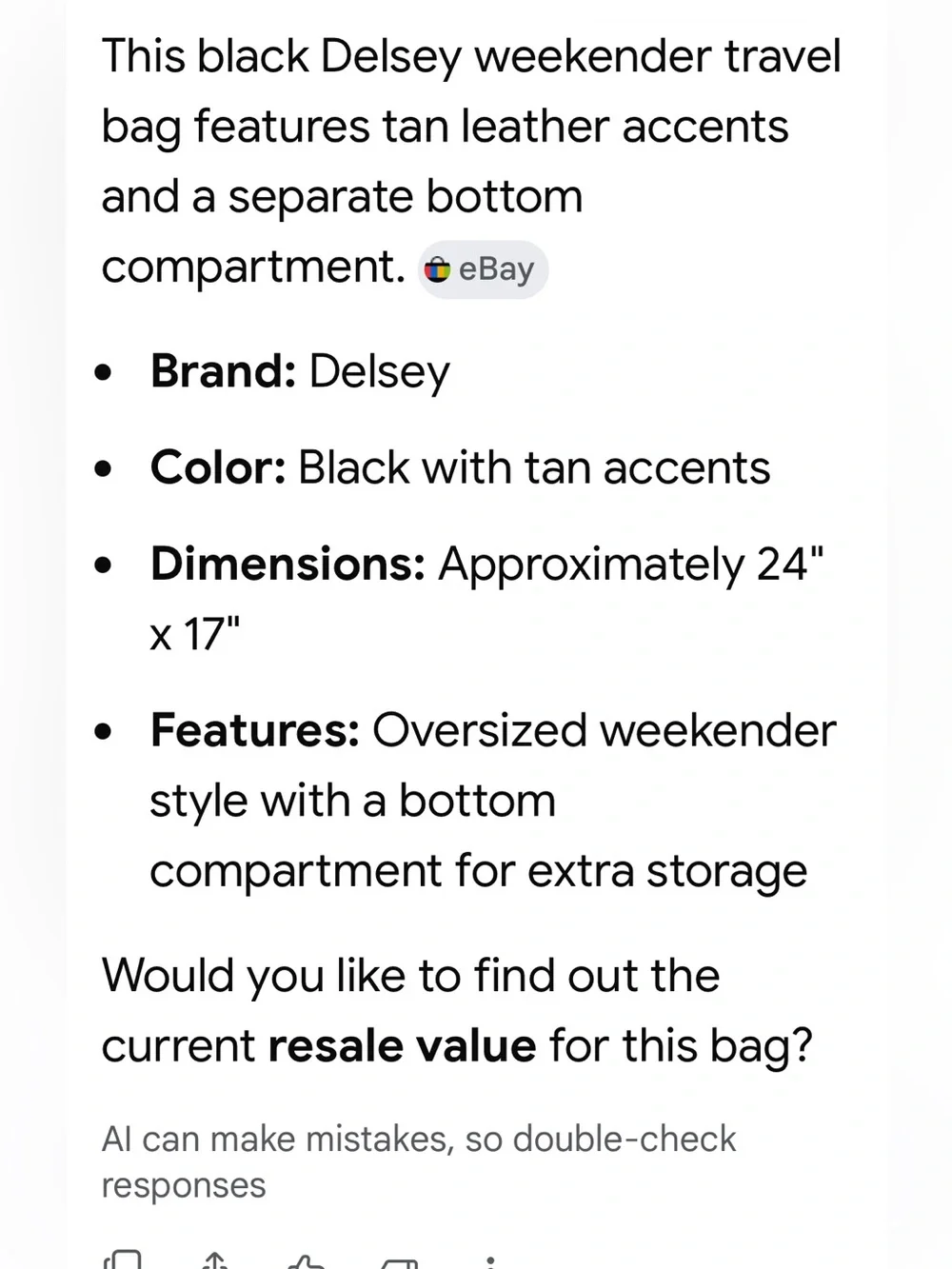 Men's Black Duffel Bag with Brown Trim - Classic Travel Weekender